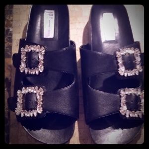 INC ladies black sandals. Size 9.